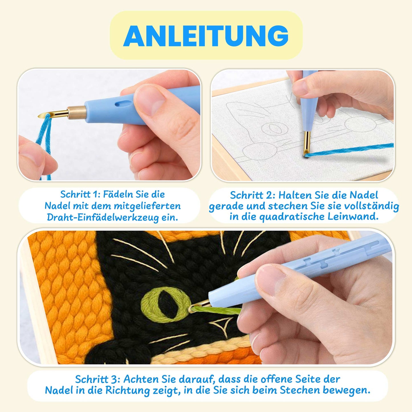 Versteckte Katze – Punch Needle Kit