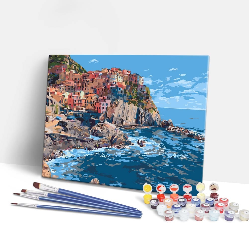 Painting By Numbers Kits 15.7" x 19.6" (40 x 50cm) Monterosso al Mare - Paint By Numbers Kit