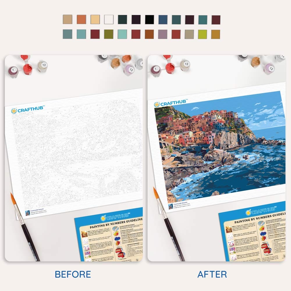 Painting By Numbers Kits 15.7" x 19.6" (40 x 50cm) Monterosso al Mare - Paint By Numbers Kit