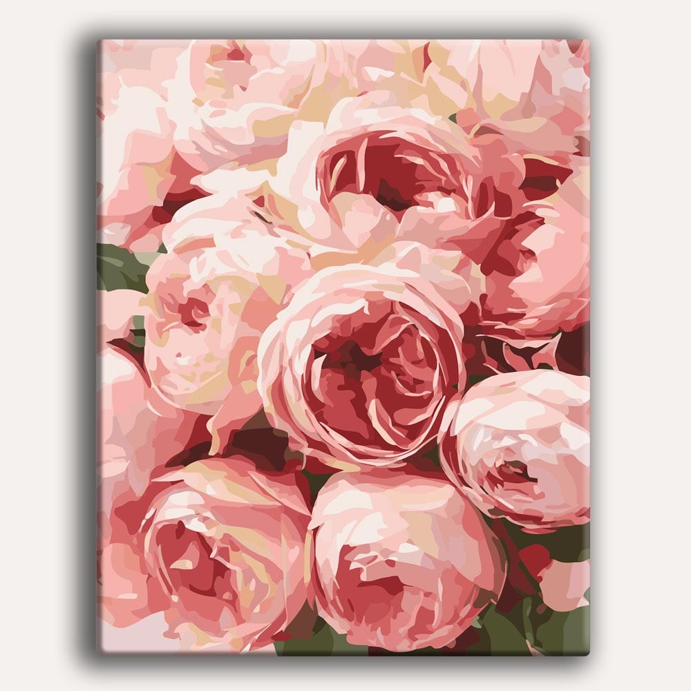 Painting By Numbers Kits 15.7" x 19.6" (40 x 50cm) Pink Roses - Paint By Numbers Kit
