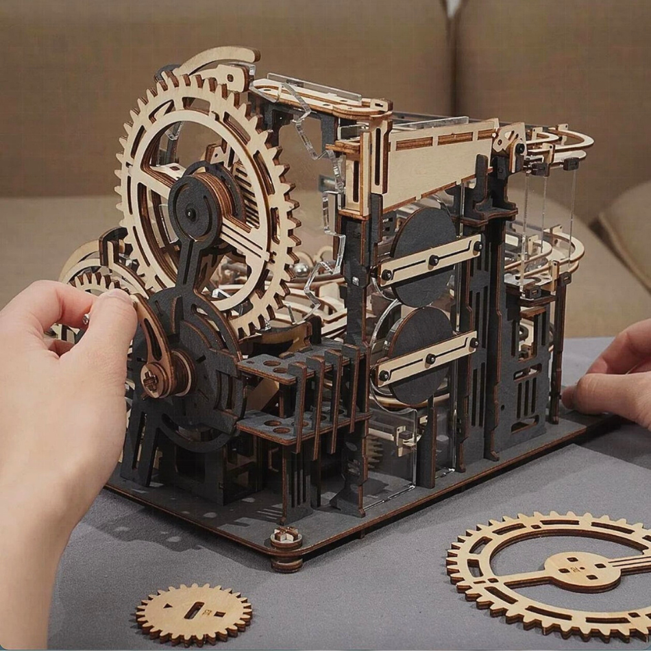 Murmelnacht Stadt - Murmelbahn 3D-Holzpuzzle