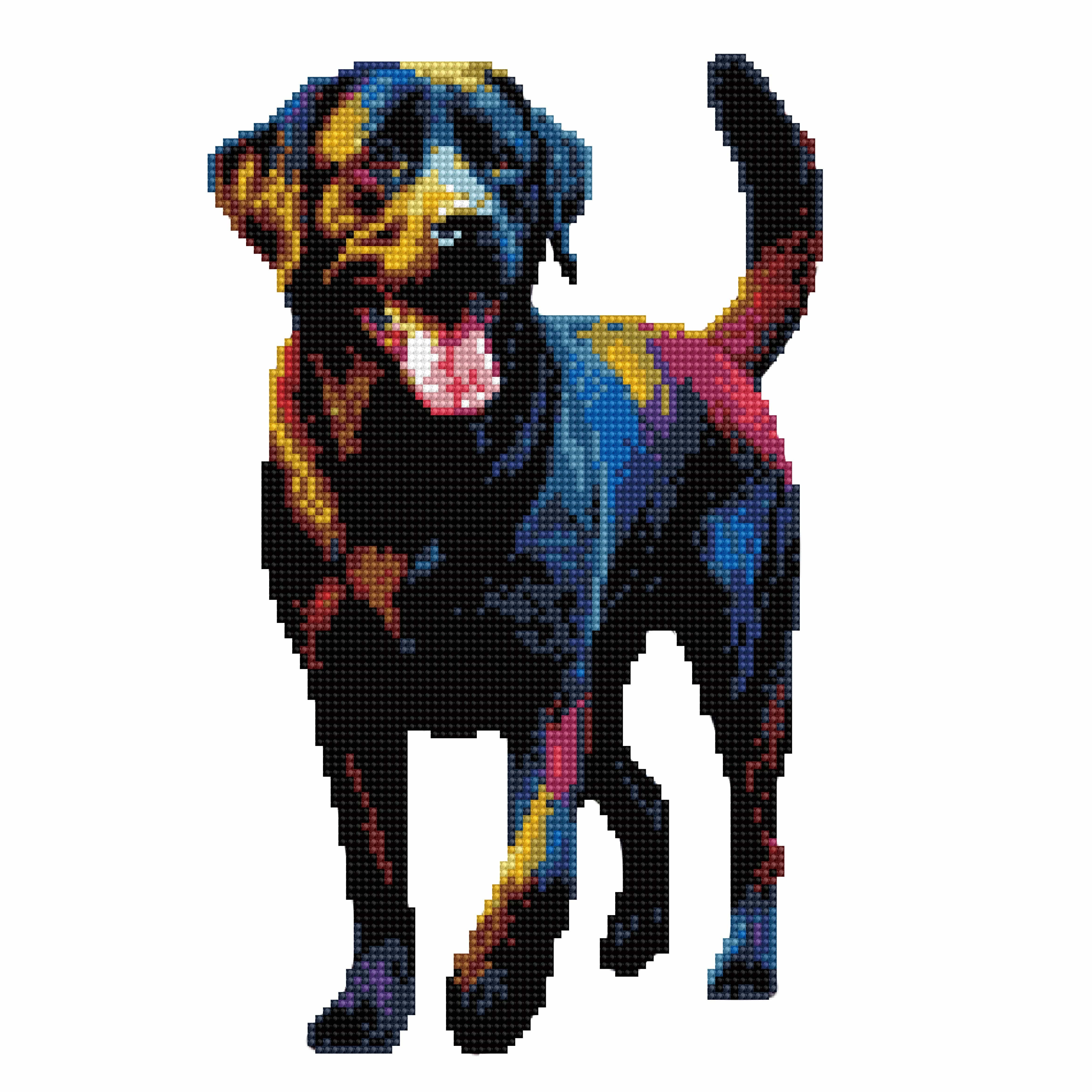 Schwarzer Labrador Hund - Diamant Malset