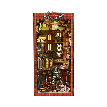 Book Nook Kits 296 Pieces | 23×18×11 cm (9.05"×7.08"×4.33") Christmas Street Corner - DIY Book Nook Kit