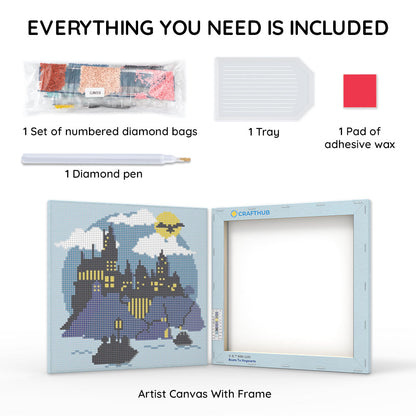 Boats To Hogwarts - Diamond Painting Set mit Rahmen