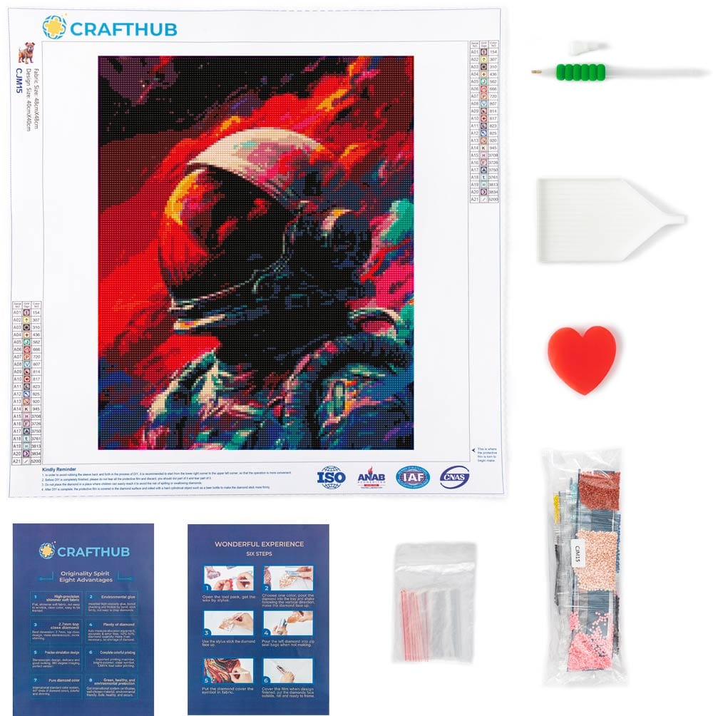 15.7" x 19.7" (40x50cm) Astronaut - Diamond Painting Kit
