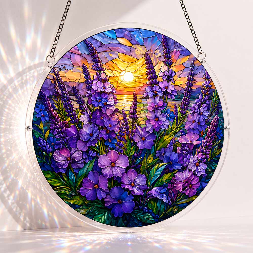 Violetter Sonnenuntergang - Acryl-Puzzle