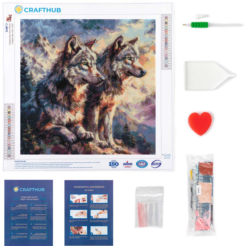Wolf Pair - Diamond Painting Kit