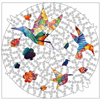Animal Jigsaw Puzzle > Wooden Jigsaw Puzzle > Jigsaw Puzzle 🔥Last Day - Vibrant Hummingbirds - Wooden Jigsaw Puzzle