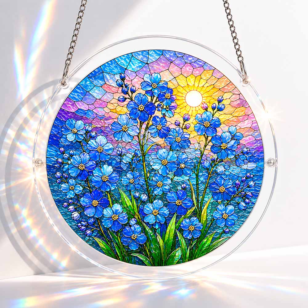 Blaue Blüten - Acryl-Puzzle