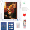 Literary Lounging Cat - Diamond Painting Kit