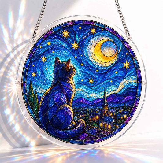 Mondschein-Katze - Acryl-Puzzle