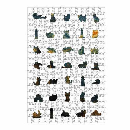 Animal Jigsaw Puzzle > Wooden Jigsaw Puzzle > Jigsaw Puzzle Cat Starry Night - Wooden Jigsaw Puzzle