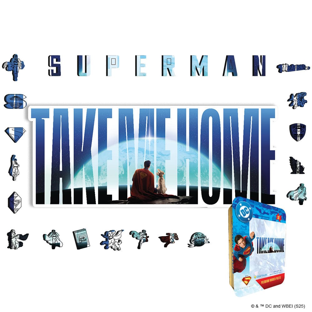 Animal Jigsaw Puzzle > Wooden Jigsaw Puzzle > Jigsaw Puzzle A4 + Wooden Gift Box Superman Take Me Home - Wooden Jigsaw Puzzle