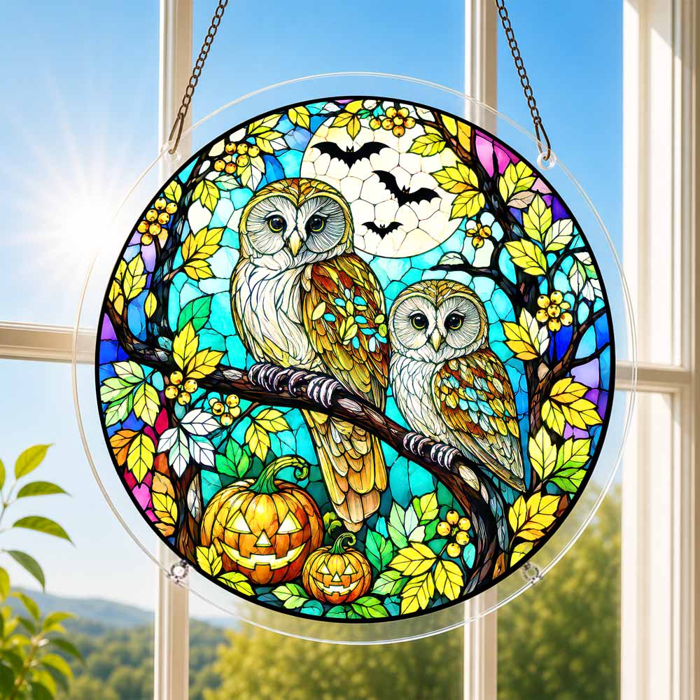 Acryl-Sonnenfänger-Puzzle - Halloween-uilen