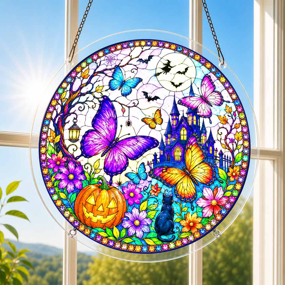 Acryl-Sonnenfänger-Puzzle - Halloween-vlinder