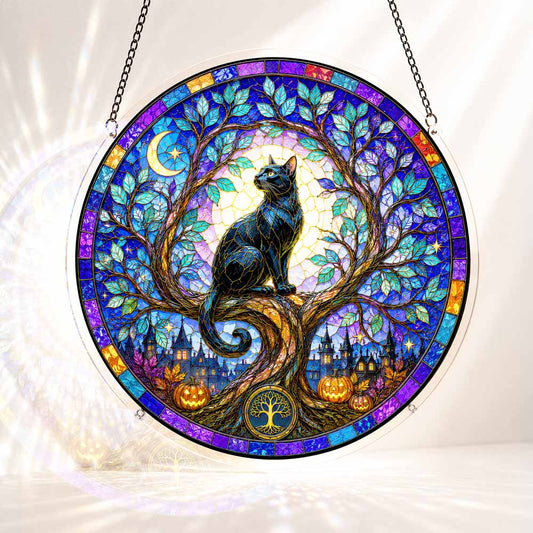 Acryl-Sonnenfänger-Puzzle - Mystieke kat