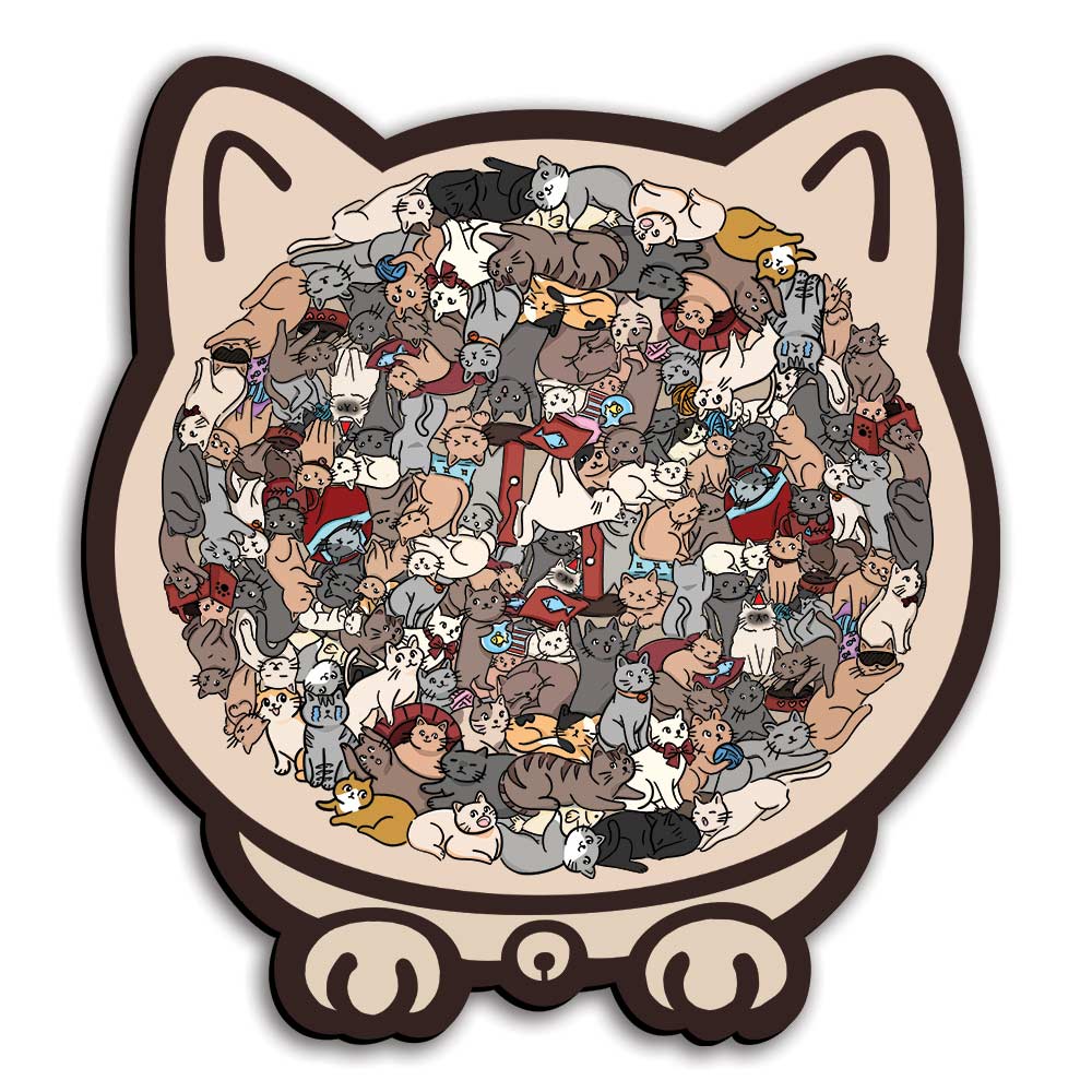 Katzenförmiges - Holzpuzzle