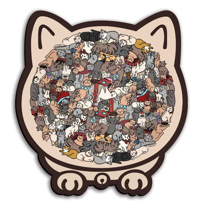 Katzenförmiges - Holzpuzzle
