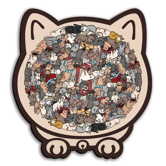 Katzenförmiges - Holzpuzzle