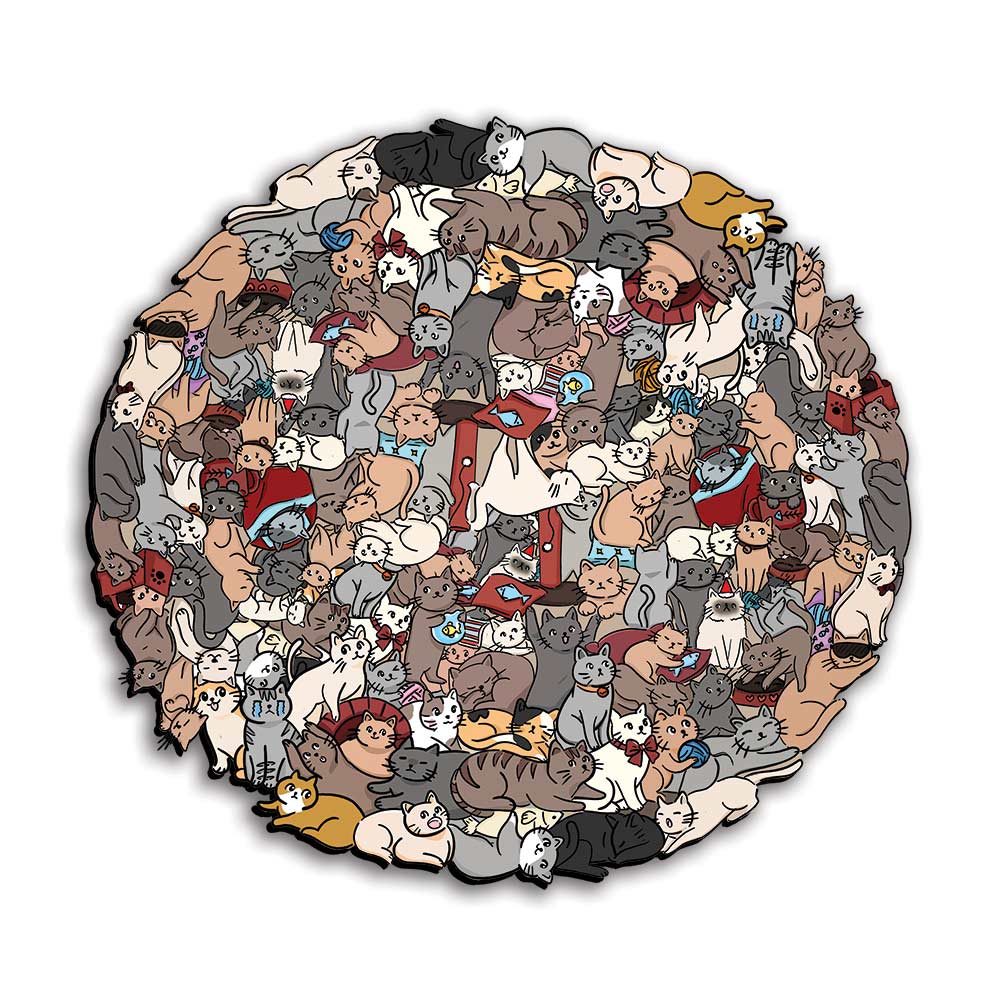 Katzenförmiges - Holzpuzzle