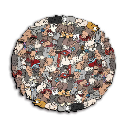 Katzenförmiges - Holzpuzzle
