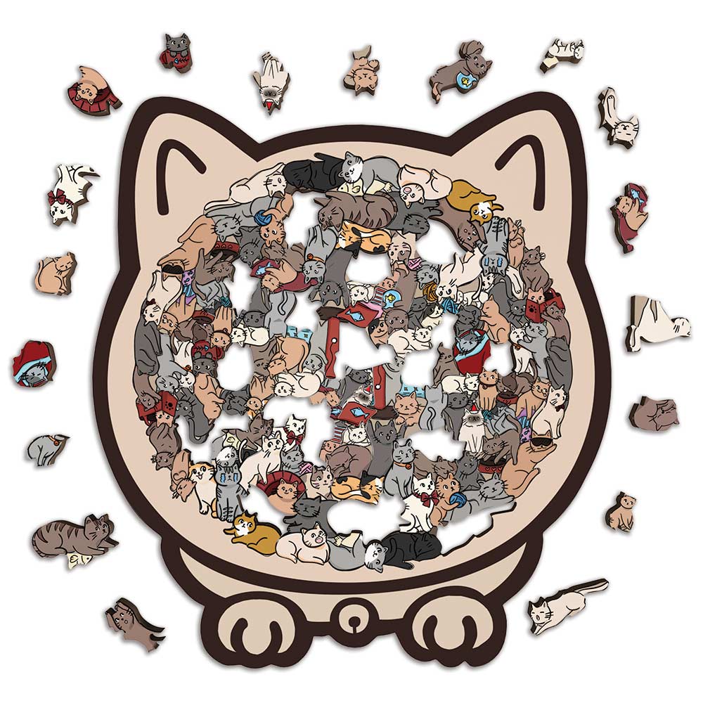 Katzenförmiges - Holzpuzzle