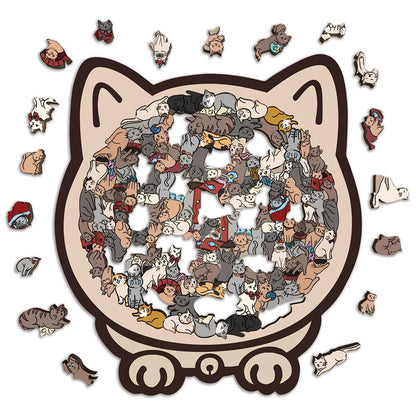 Katzenförmiges - Holzpuzzle