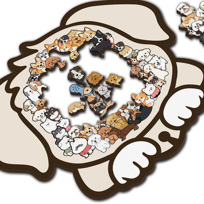 Hundeförmig - Holzpuzzle
