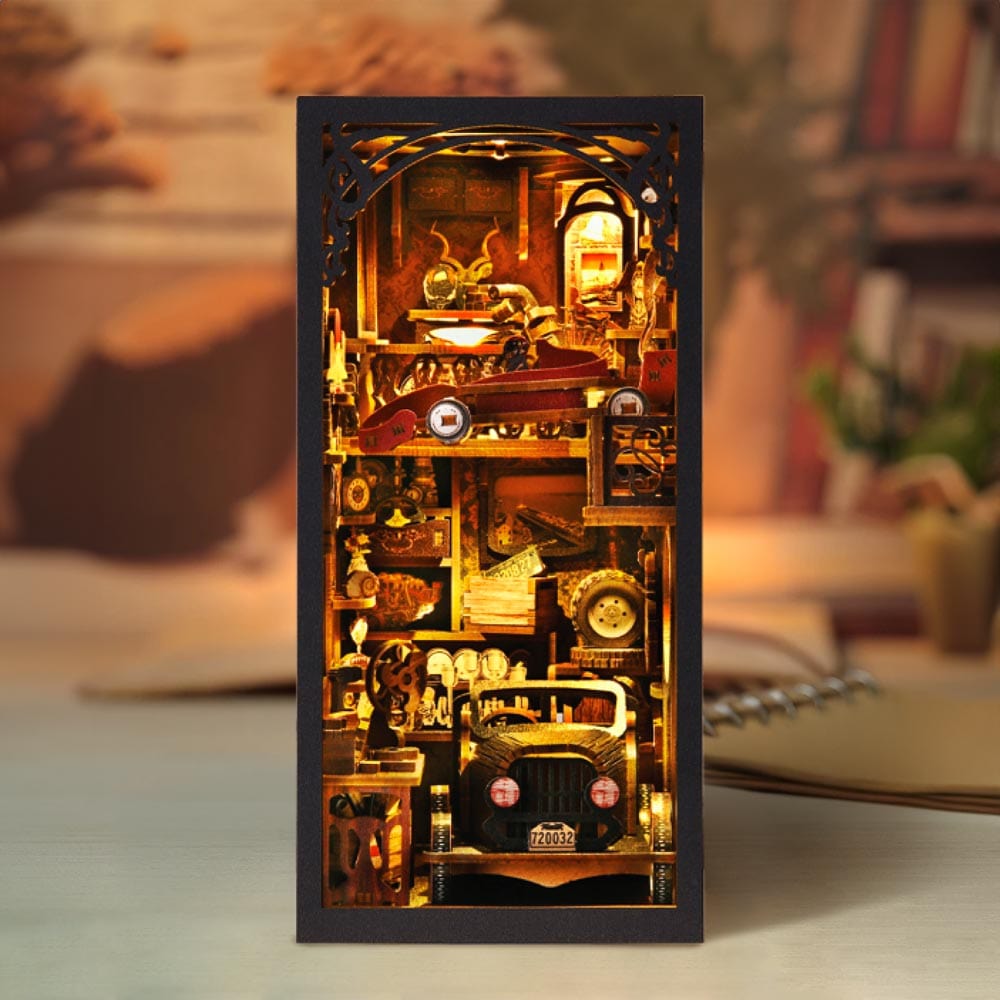 3D Wooden Puzzles 255 Pieces | 9.1"x7.1"x4.3" Car Players - DIY Book Nook Kit