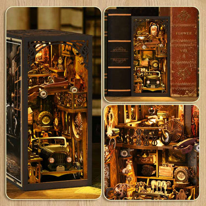 3D Wooden Puzzles 255 Pieces | 9.1"x7.1"x4.3" Car Players - DIY Book Nook Kit