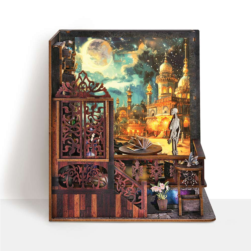 3D Wooden Puzzles 112 Pieces | 7.9"x6.9"x6.9" Magic Exploration - DIY Book Nook Kit