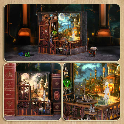 3D Wooden Puzzles 112 Pieces | 7.9"x6.9"x6.9" Magic Exploration - DIY Book Nook Kit