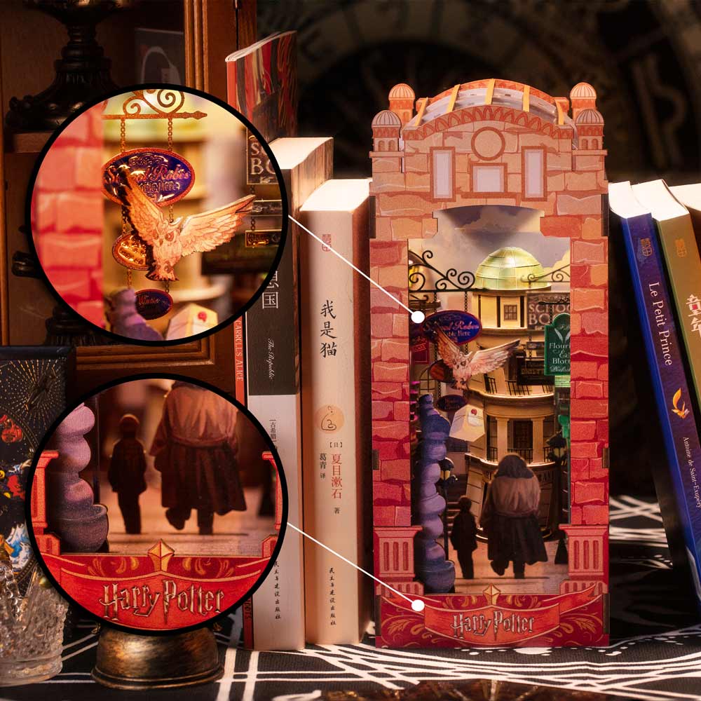 Book Nook Kits 237 Pieces | 25.7×11×17.1 cm (10.1" x 4.3" x 6.9") Harry Potter: Diagon Alley - DIY Book Nook Kit