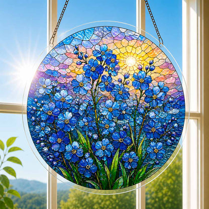 Blaue Blüten - Acryl-Puzzle