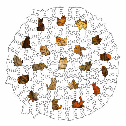 Animal Jigsaw Puzzle > Wooden Jigsaw Puzzle > Jigsaw Puzzle Autumn Kitten - Wooden Jigsaw Puzzle