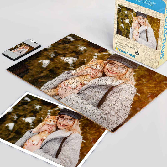 Animal Jigsaw Puzzle > Wooden Jigsaw Puzzle > Jigsaw Puzzle A3 LARGE SIZE | 11.7 x 16.5" | 200 Pieces Personalised Wooden Jigsaw Puzzle – Cat Whimsies