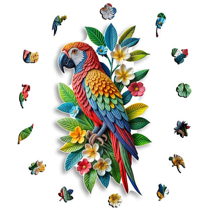 Wooden Jigsaw Puzzles A5 Floral Parrot - Jigsaw Puzzle