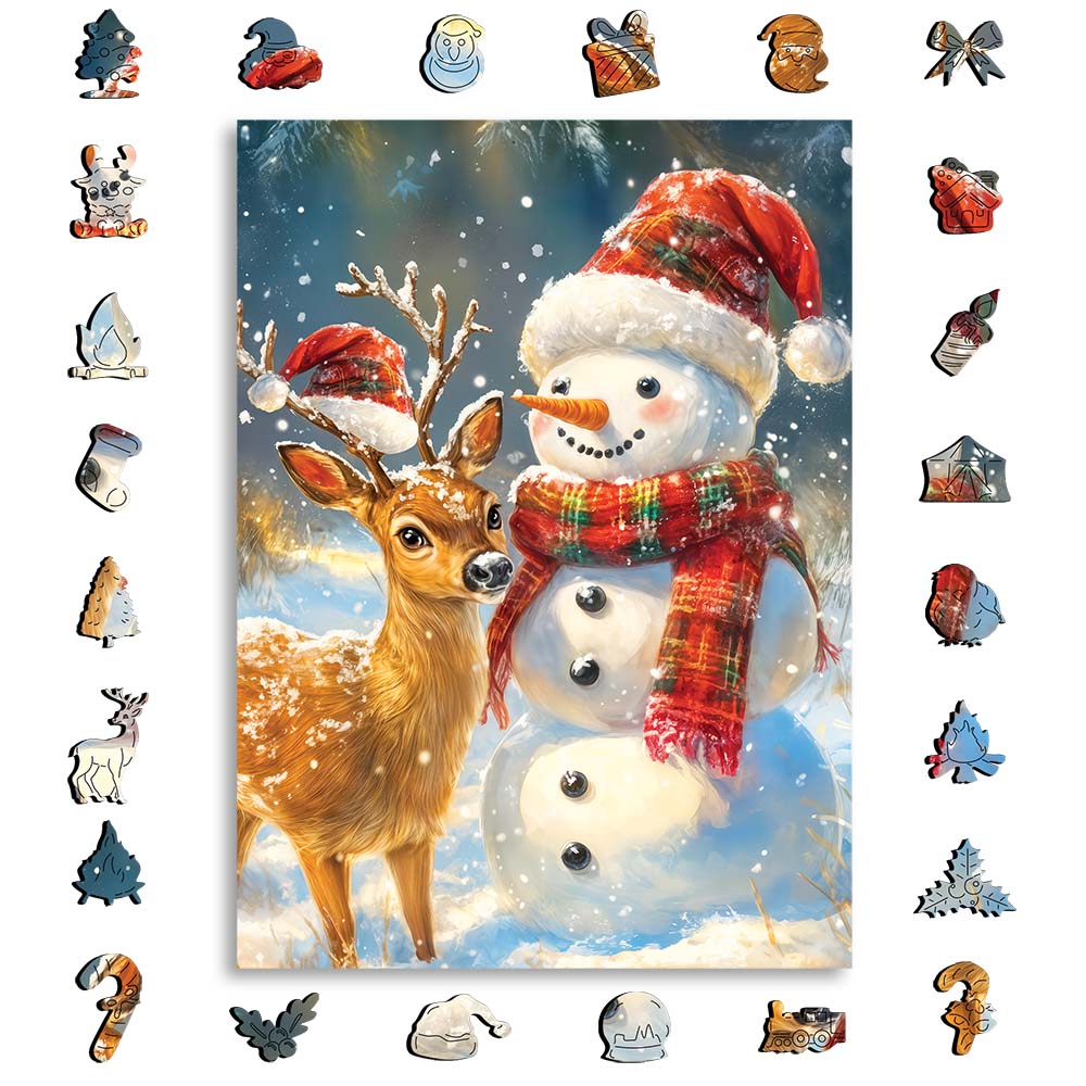 Frostige Freunde - Holzpuzzle
