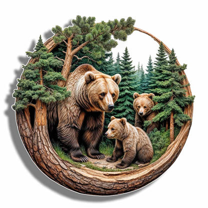 Wooden Jigsaw Puzzles Woodland Bears - Jigsaw Puzzle