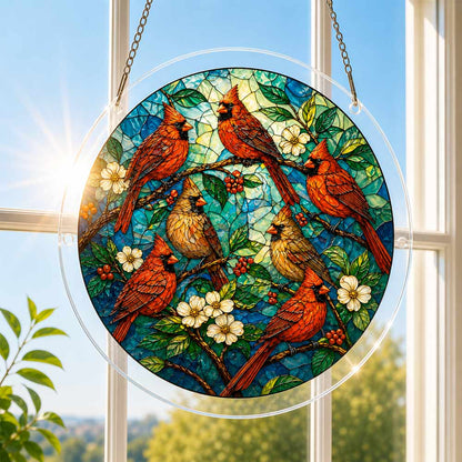 Kardinal im Garten - Acryl-Puzzle