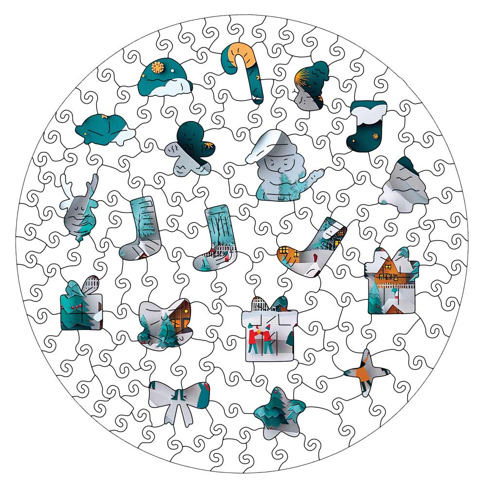 Fröhliche Weihnachten - Holzpuzzle