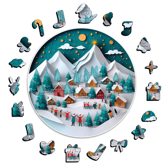 Fröhliche Weihnachten - Holzpuzzle