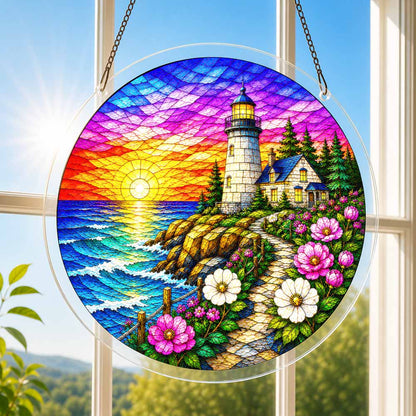 Acryl-Sonnenfänger-Puzzle - Leuchtturm an der Küste