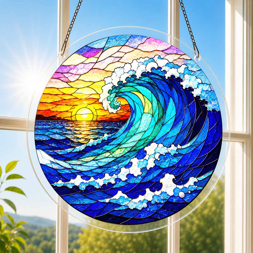Acryl-Sonnenfänger-Puzzle - Küstenwelle