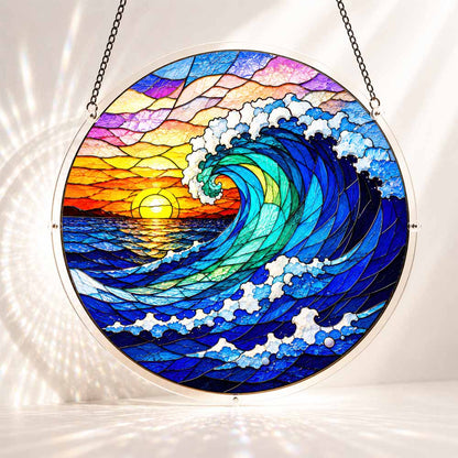 Acryl-Sonnenfänger-Puzzle - Küstenwelle