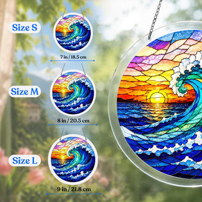 Acryl-Sonnenfänger-Puzzle - Küstenwelle
