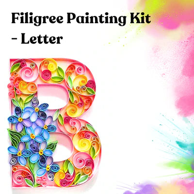 Papier Filigran Malerei Kit - Blumen Buchstaben