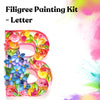Papier Filigran Malerei Kit - Blumen Buchstaben