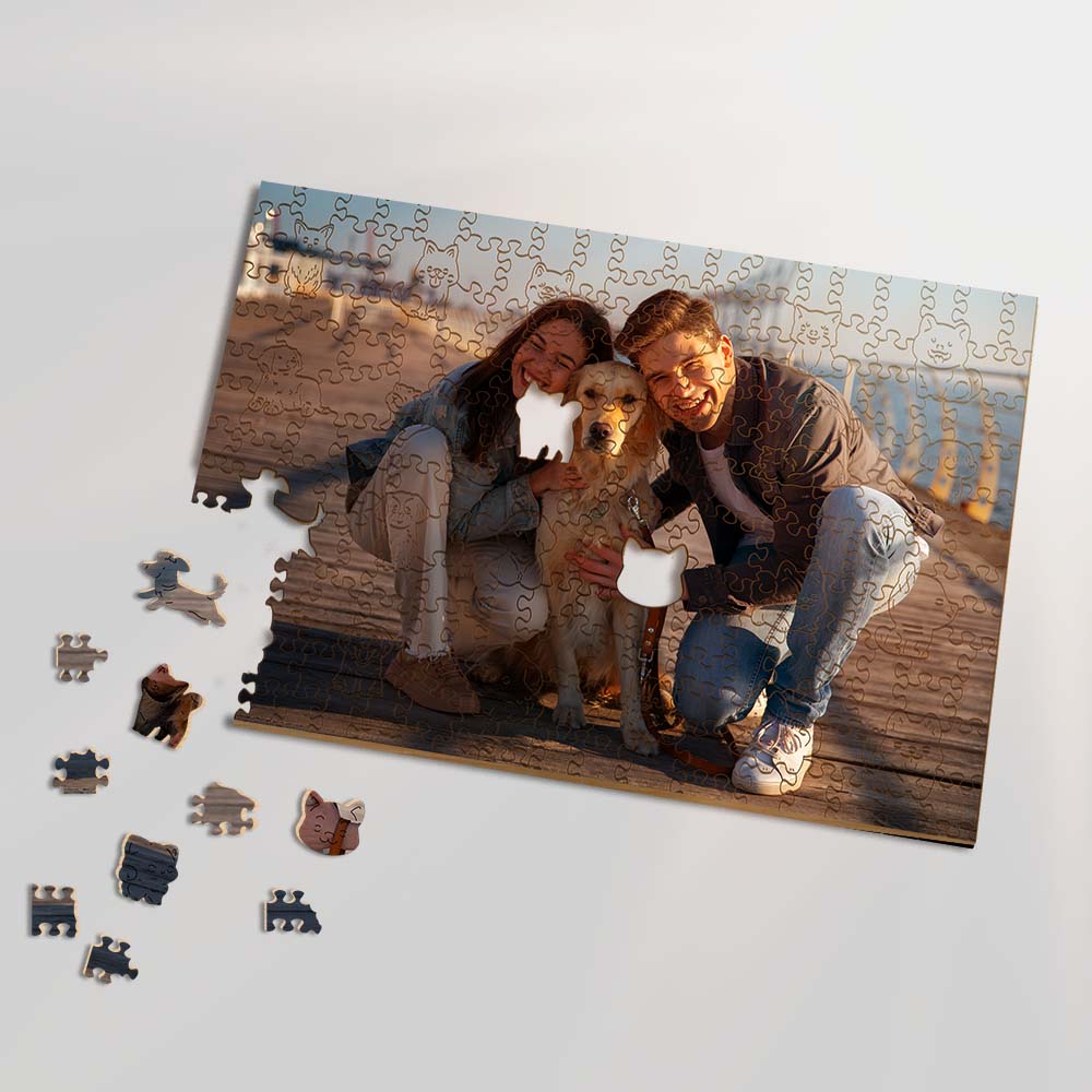 Animal Jigsaw Puzzle > Wooden Jigsaw Puzzle > Jigsaw Puzzle A3 LARGE SIZE | 11.7 x 16.5" | 200 Pieces Personalised Wooden Jigsaw Puzzle – Dog Whimsies