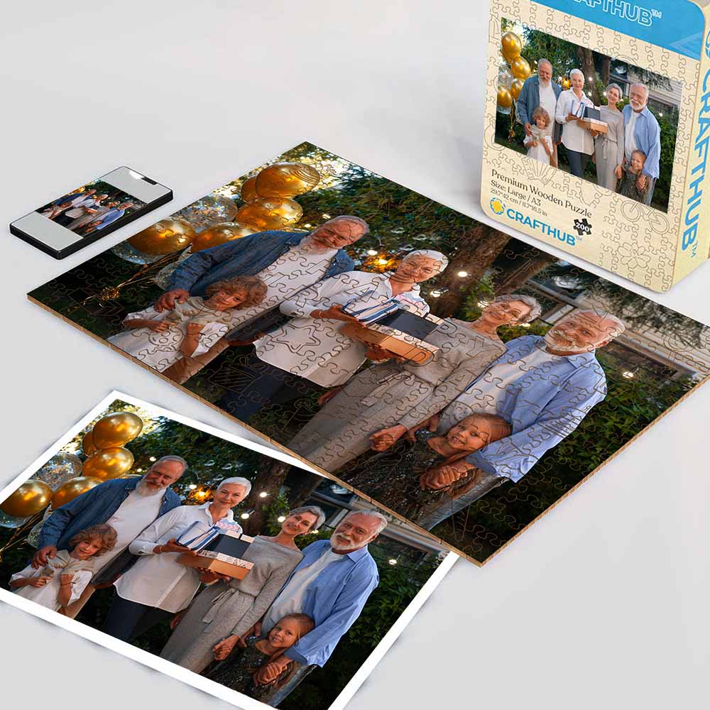 Animal Jigsaw Puzzle > Wooden Jigsaw Puzzle > Jigsaw Puzzle A3 LARGE SIZE | 11.7 x 16.5" | 200 Pieces Personalised Wooden Jigsaw Puzzle – Happy Birthday